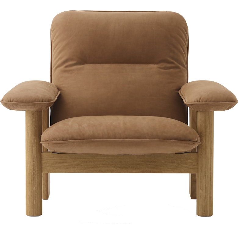 Brasilia Armchair, Natural Oak / Dunes Cognac 21004