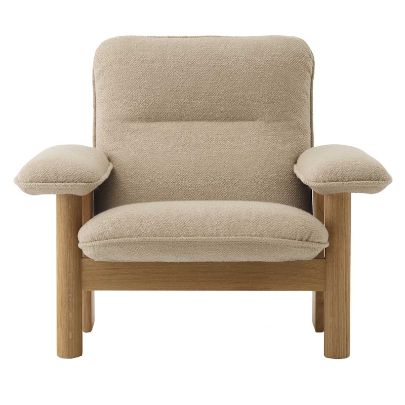 Brasilia Armchair Natural Oak, Bouclé 02 Beige