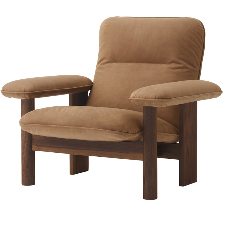 Brasilia Armchair, Walnut / Dunes 21004 Camel