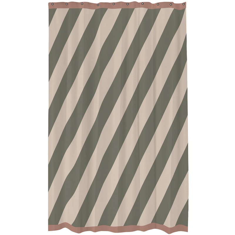 Diagonal Shower Curtain 150x200 cm, Olive Green