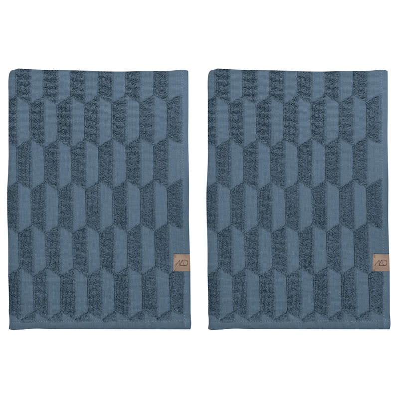 Geo Guest Towel 35x55 cm 2-Pack, Dust Blue