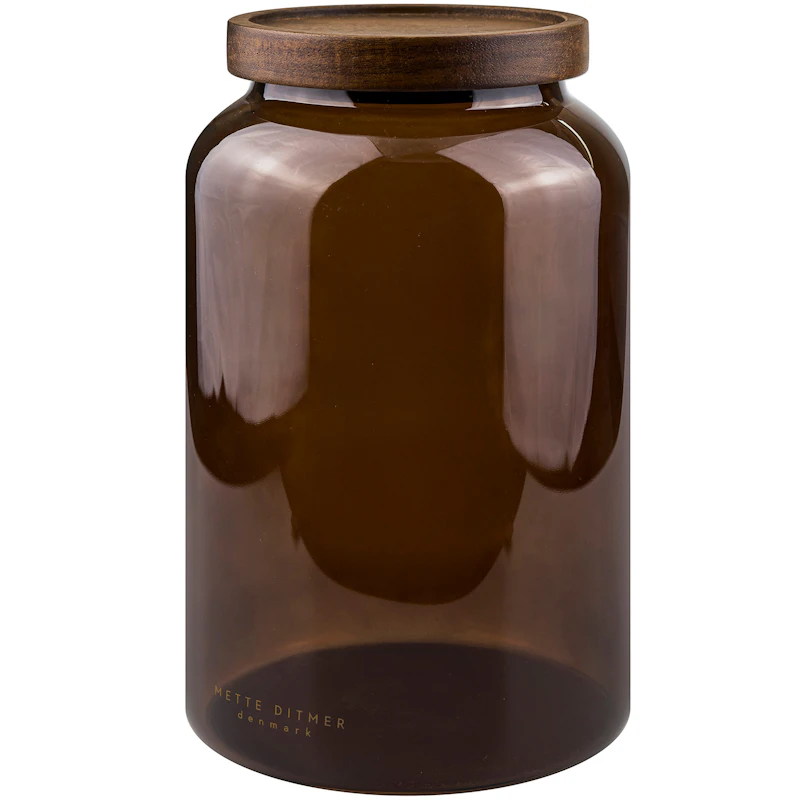 Luna Glass Jar With Lid 20 cm, Brown