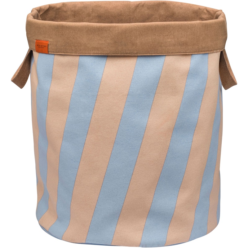 NOVA ARTE Laundry Basket, Light Blue/Powder Rose