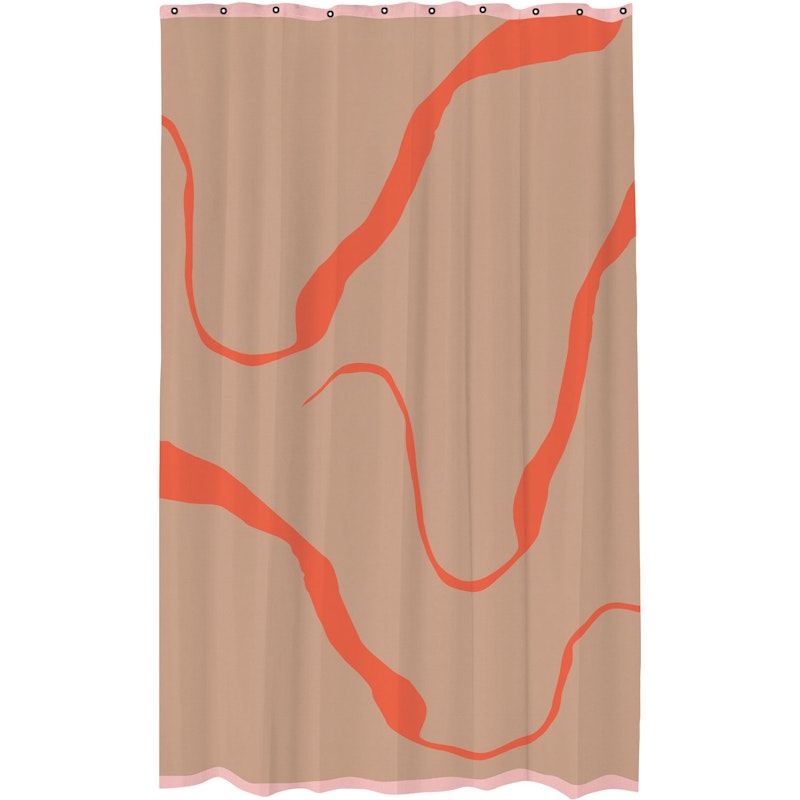 NOVA ARTE Shower Curtain 150x200 cm, Orange/Latte
