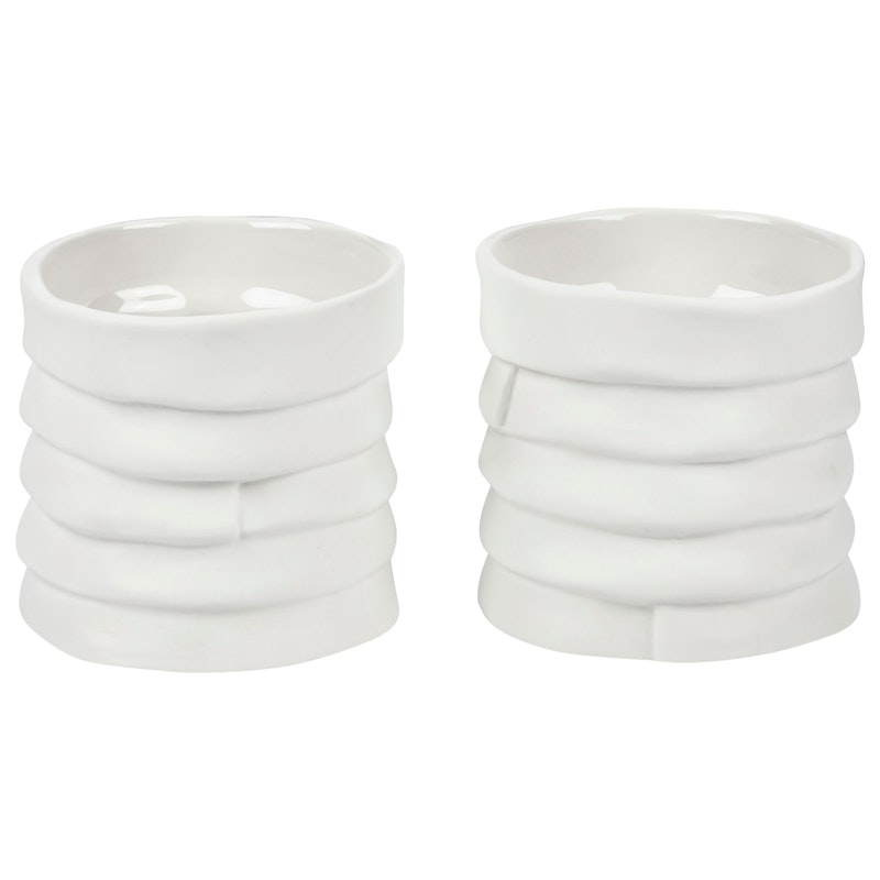 RIBBON Tealight Holder 2-pack, Off-white