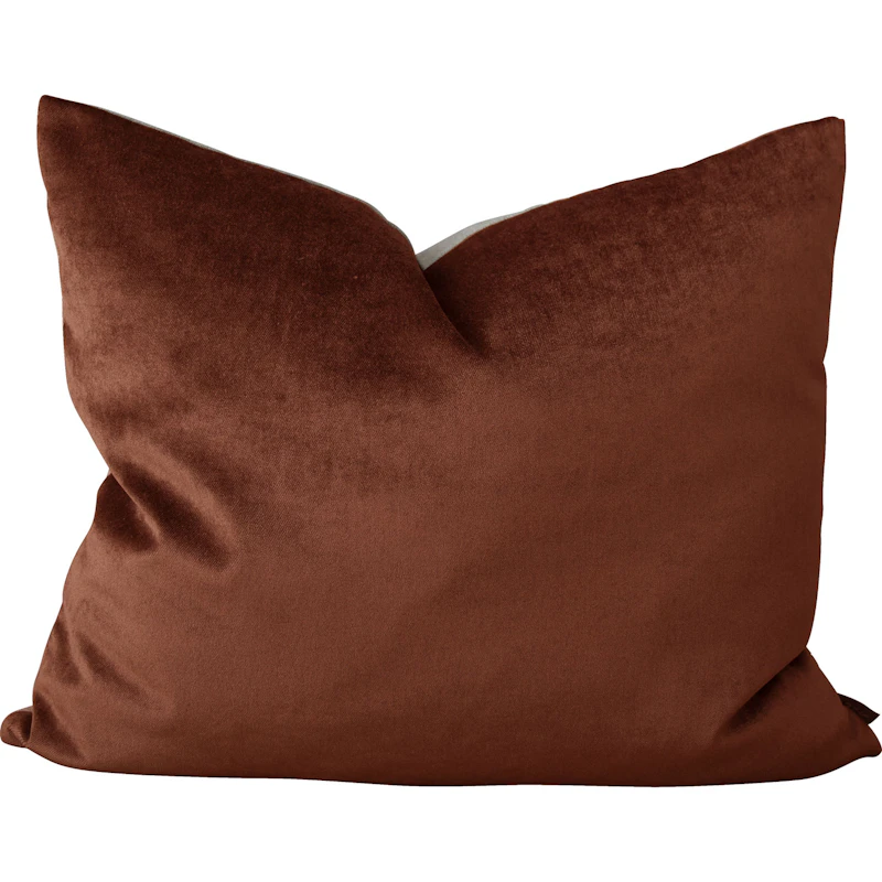 Focus Recycling Linen/Velvet Cushion 50x60 cm, Rust Red