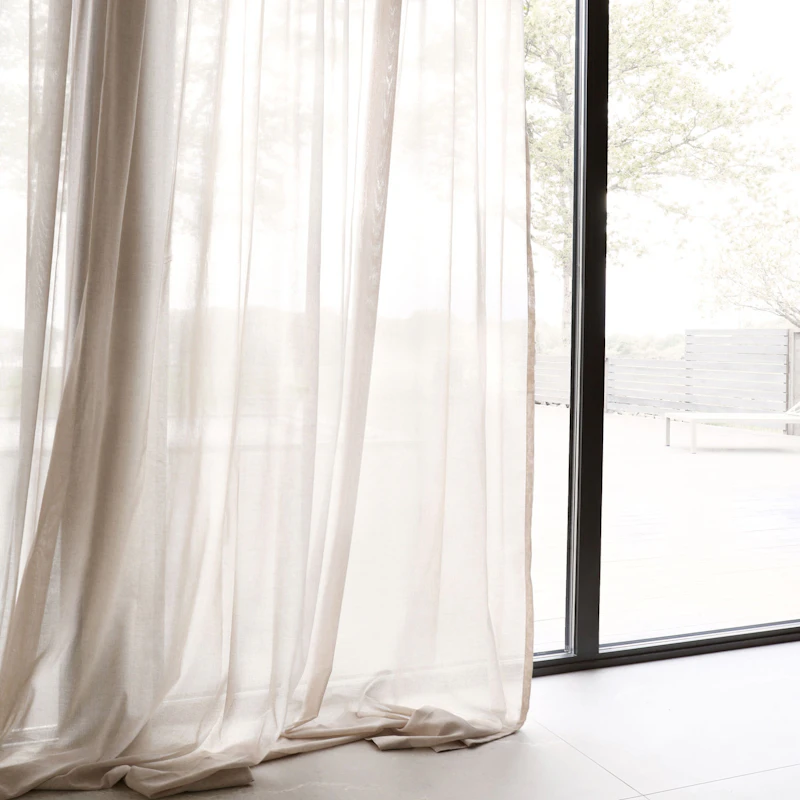 Vivi Curtain Recycled Fabric Double Width Natural, 290x250 cm