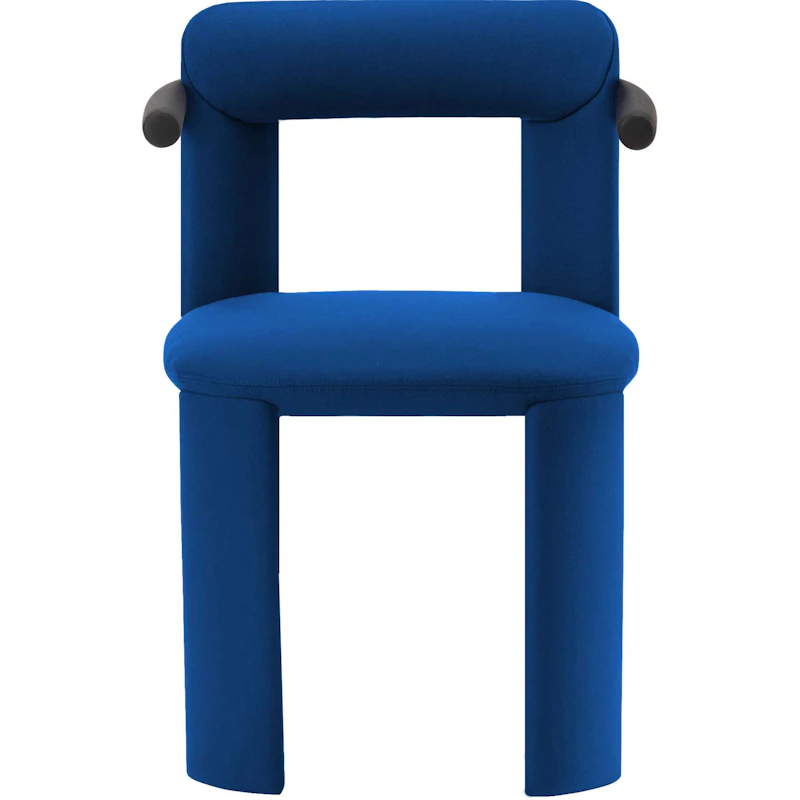 Amia Dining Chair With Armrest, Dedar Queneau Cobalto 011
