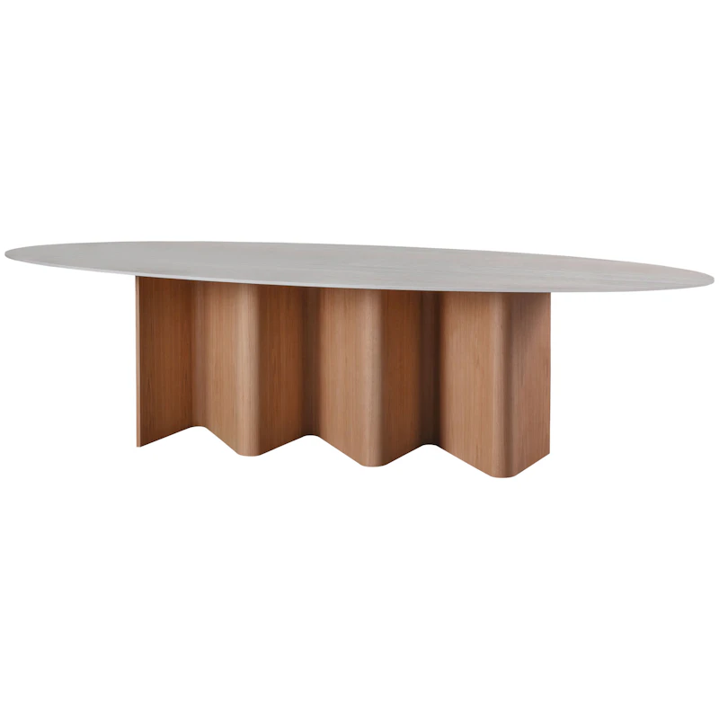 Nami Dining Table 300 cm, White / Brown