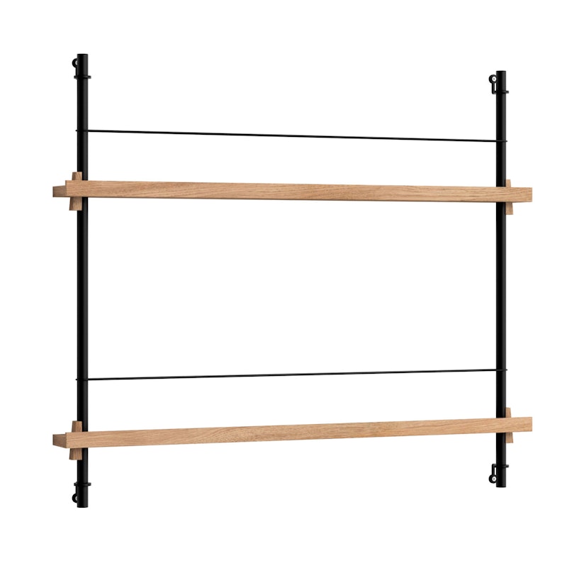 Magazine Shelf 73x85 cm, Oak/Black