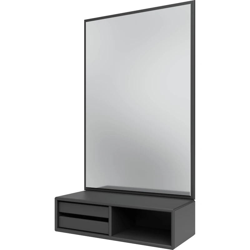 Glance Wall Mirror With Shelf, Anthracite