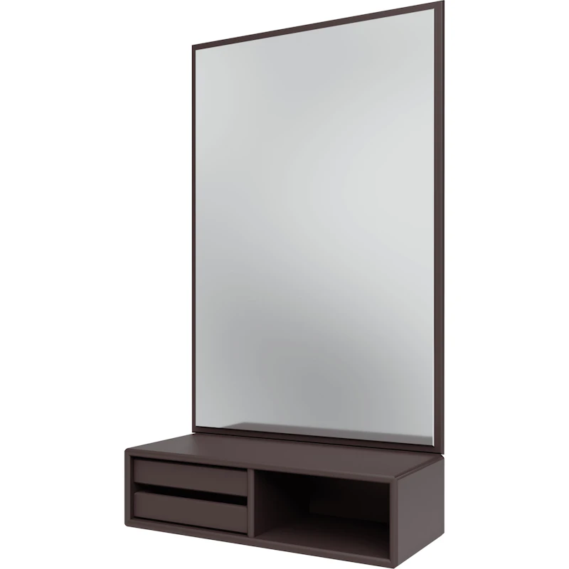 Glance Wall Mirror With Shelf, Balsamic