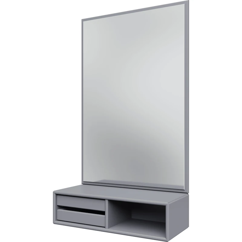 Glance Wall Mirror With Shelf, Graphic