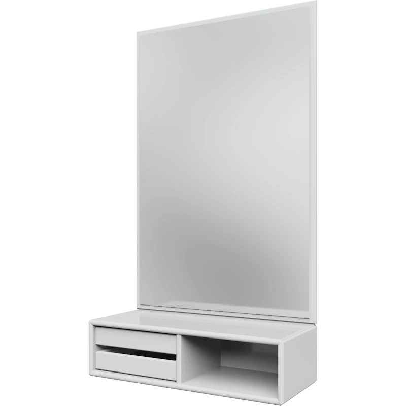 Glance Wall Mirror With Shelf, New White
