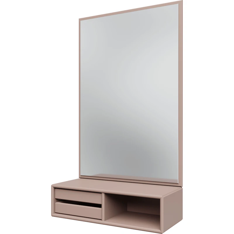 Glance Wall Mirror With Shelf, Mushroom