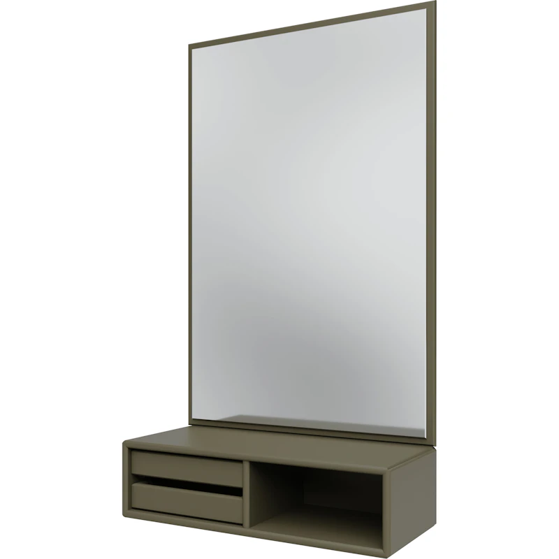 Glance Wall Mirror With Shelf, Oregano