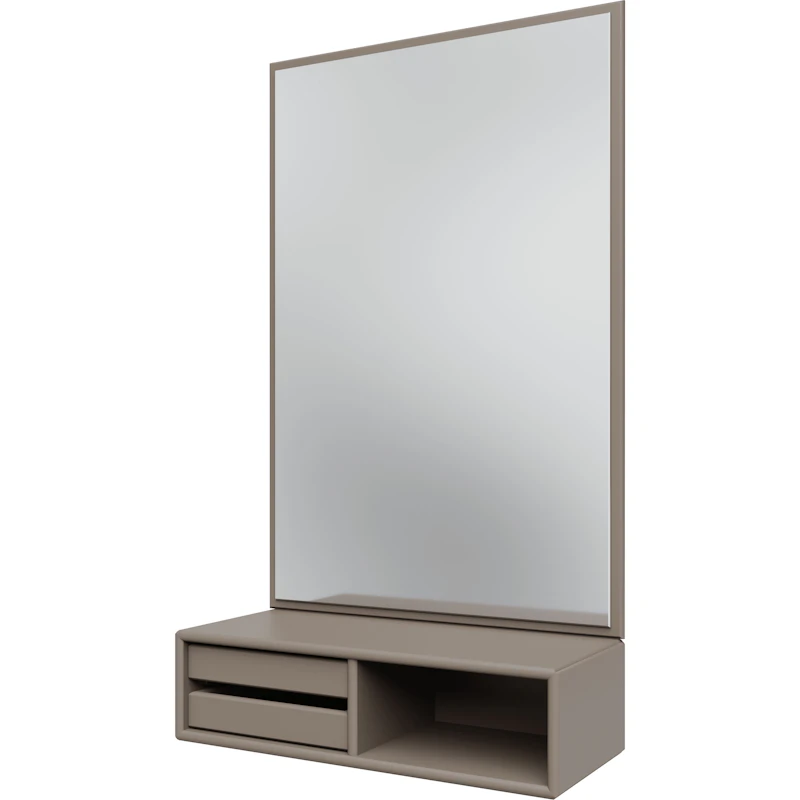 Glance Wall Mirror With Shelf, Truffle