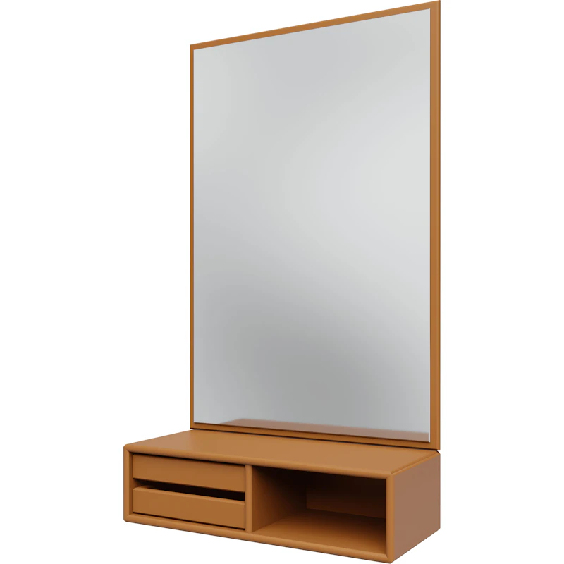 Glance Wall Mirror With Shelf, Amber