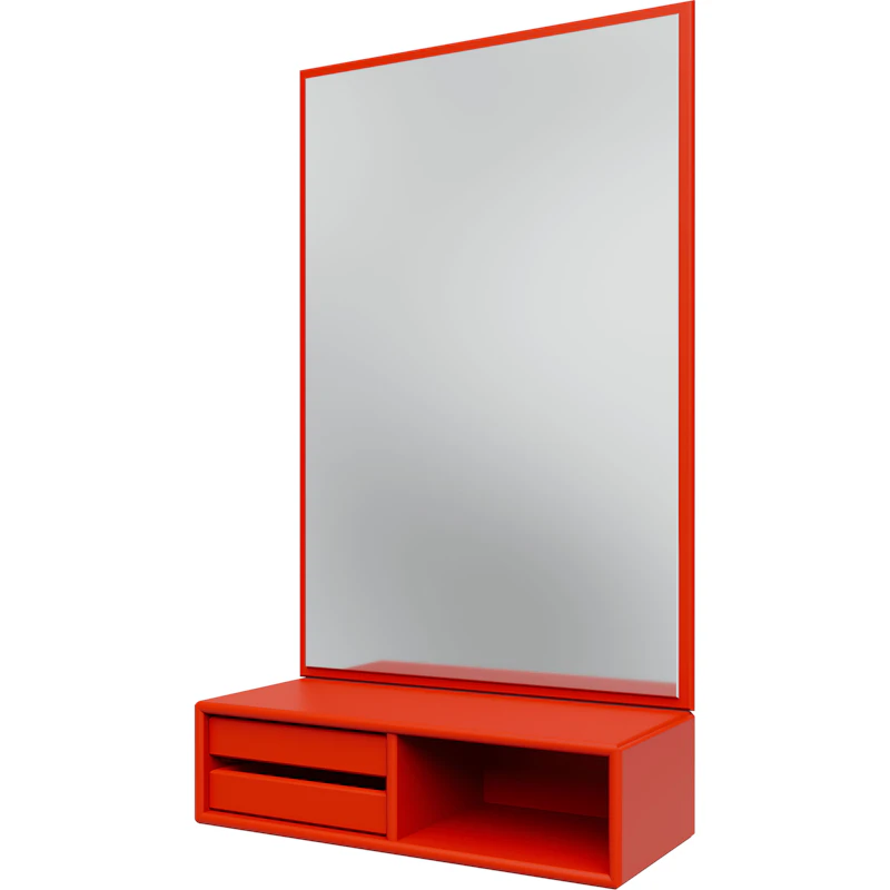 Glance Wall Mirror With Shelf, Rosehip