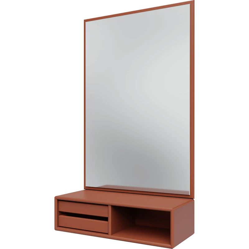 Glance Wall Mirror With Shelf, Hazelnut