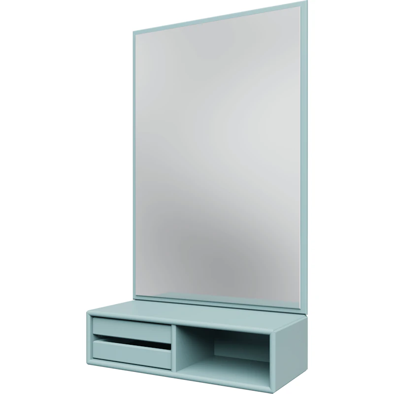 Glance Wall Mirror With Shelf, Flint