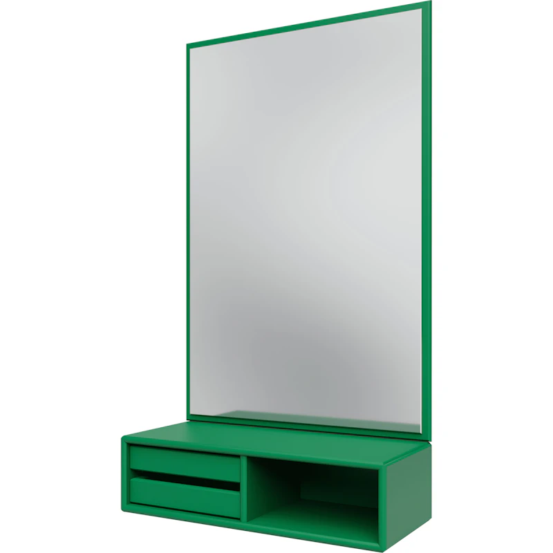 Glance Wall Mirror With Shelf, Parsley