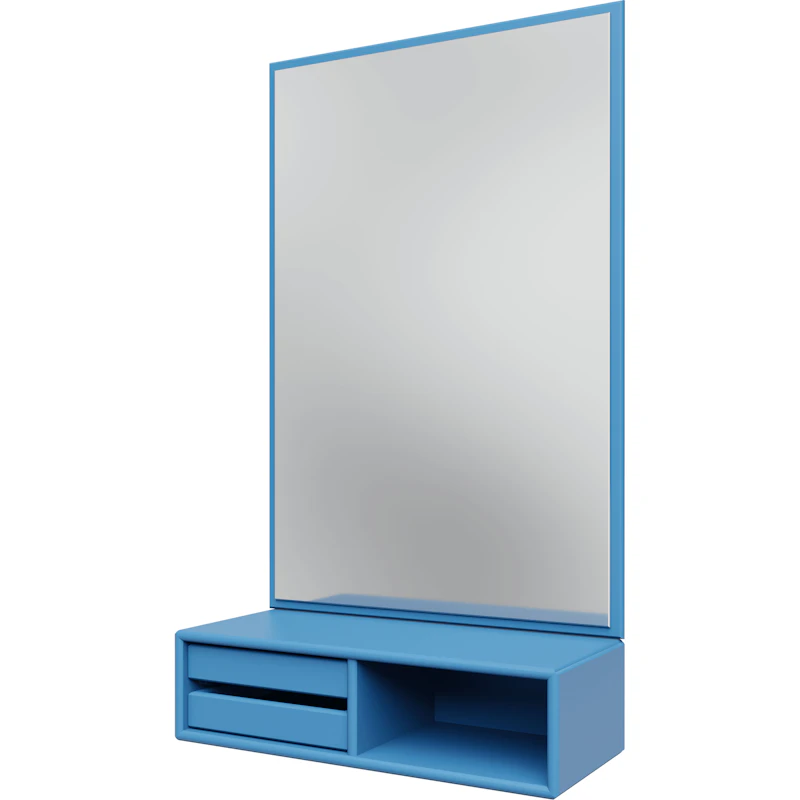Glance Wall Mirror With Shelf, Azure
