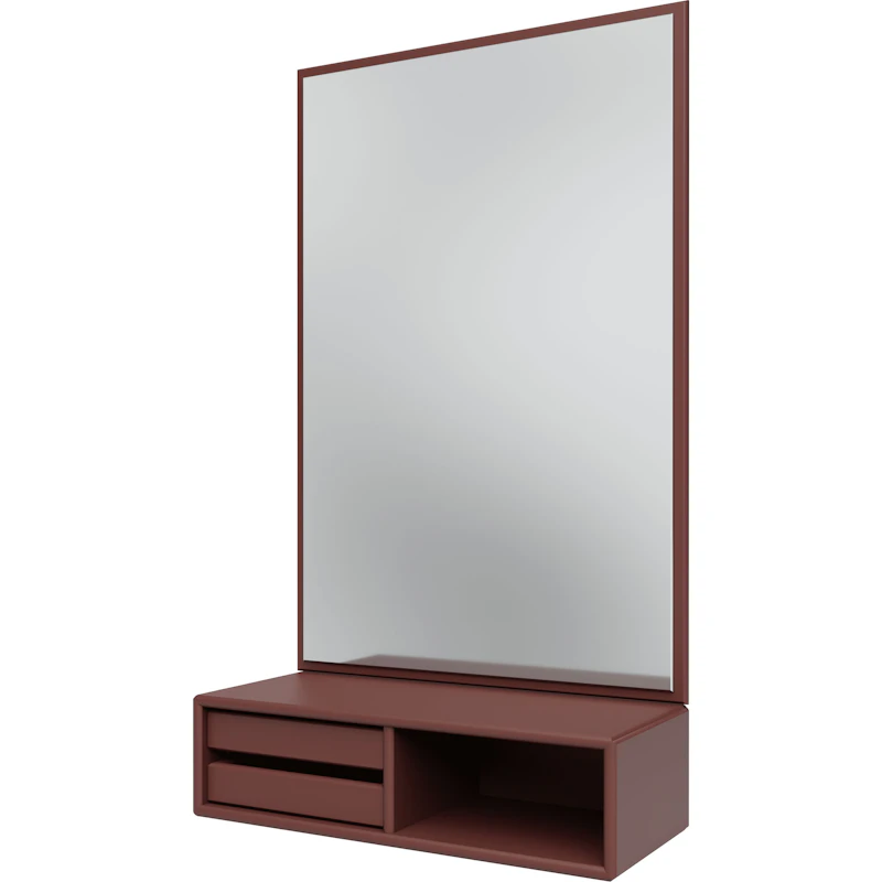 Glance Wall Mirror With Shelf, Masala