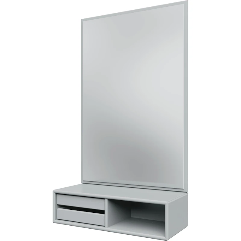 Glance Wall Mirror With Shelf, Oyster