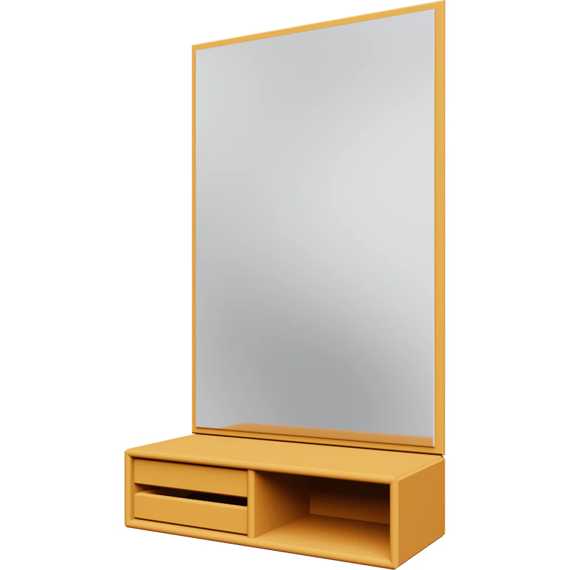 Glance Wall Mirror With Shelf, Acacia