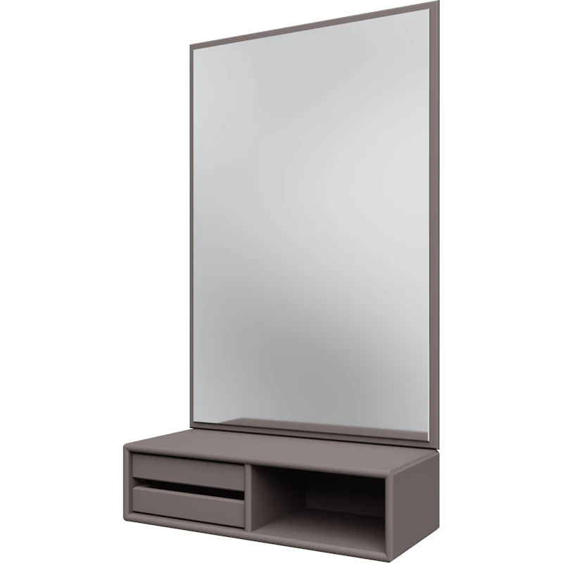 Glance Wall Mirror With Shelf, Coffee