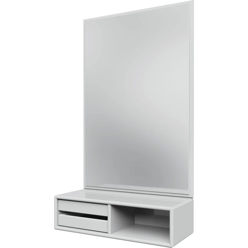 Glance Wall Mirror With Shelf, Snow