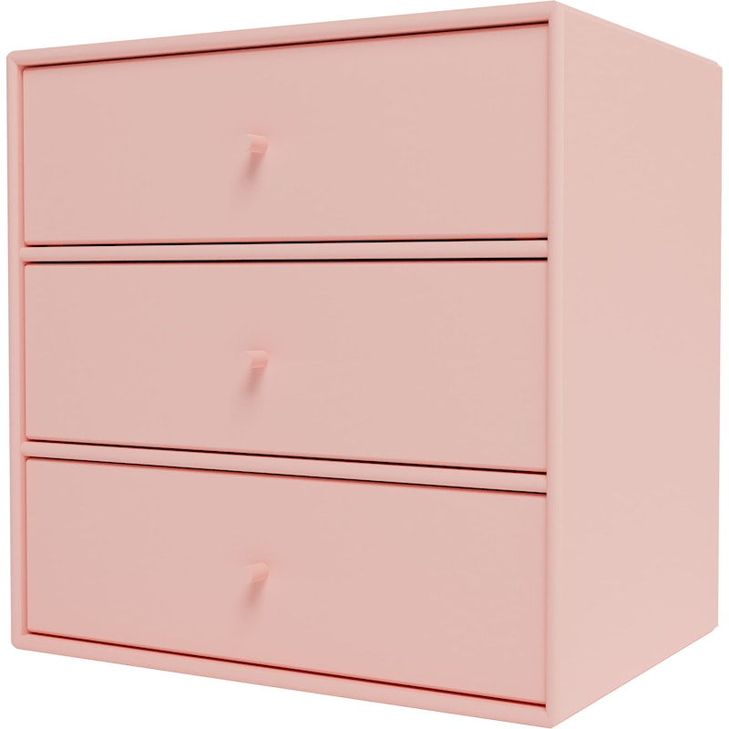 Mini 1007 Shelf With Three Drawers, Ruby
