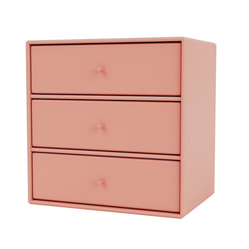 Mini 1007 Shelf With Three Drawers, Rhubarb