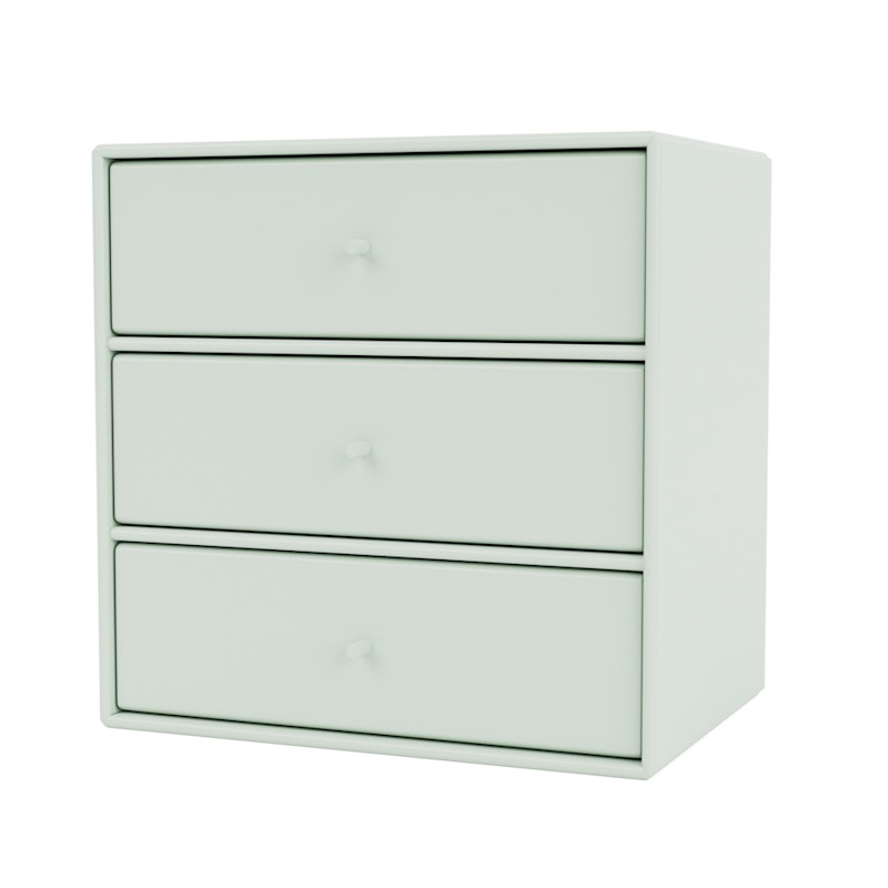 Mini 1007 Shelf With Three Drawers, Mist Green