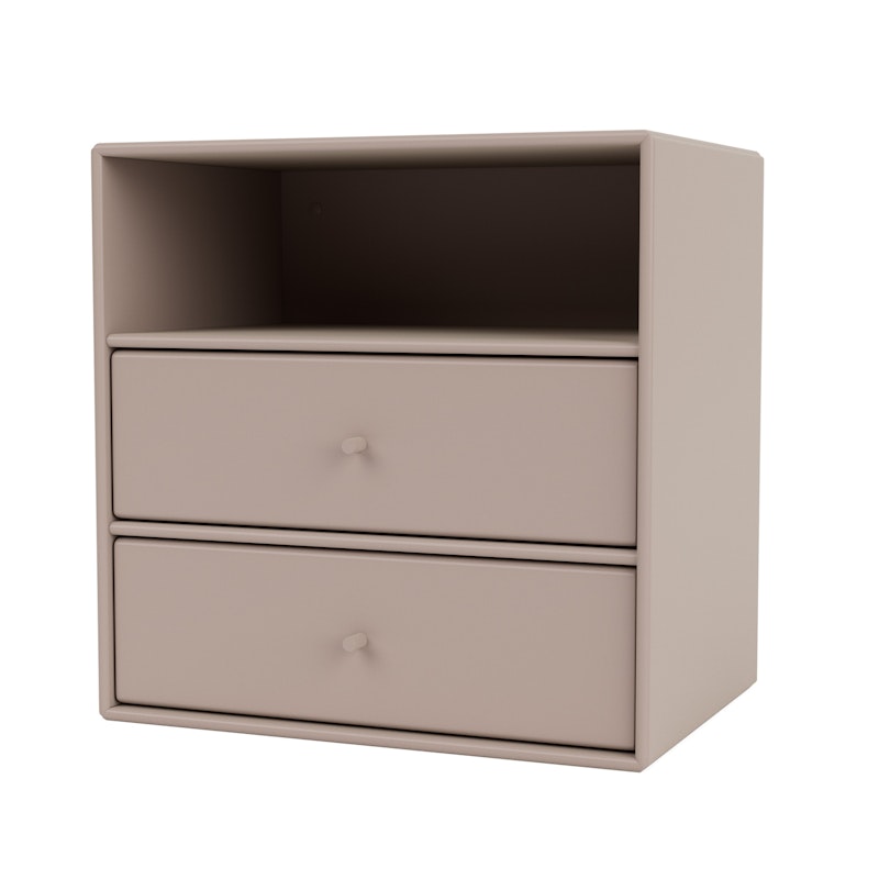 Mini 1006 Shelf With Two Drawers, Mushroom