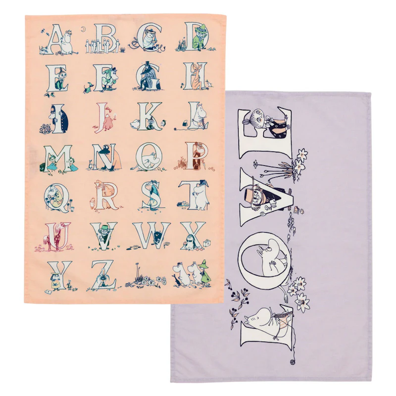 Moomin Kitchen Towel Alphabet 50x70 cm