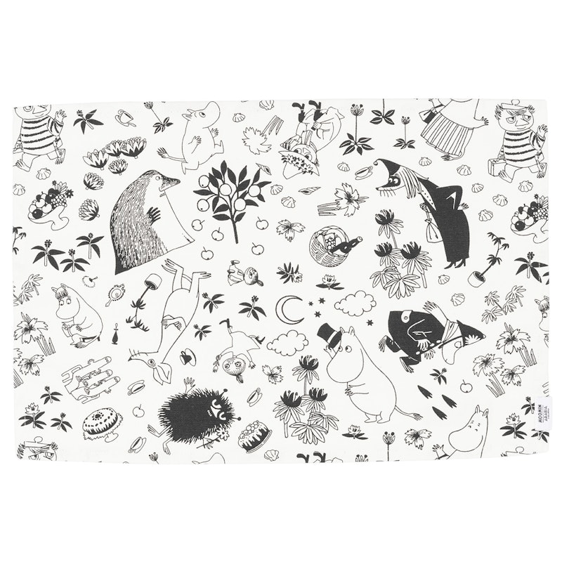 Moomin Table Mat, Black/Off-white