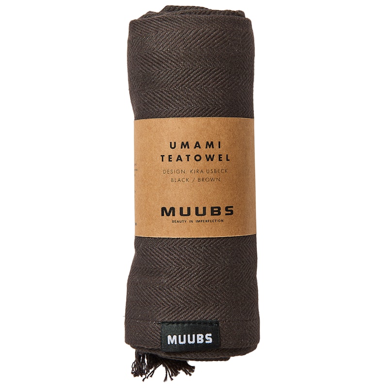 Umami Tea Towel 50x70 cm, Brown / Black