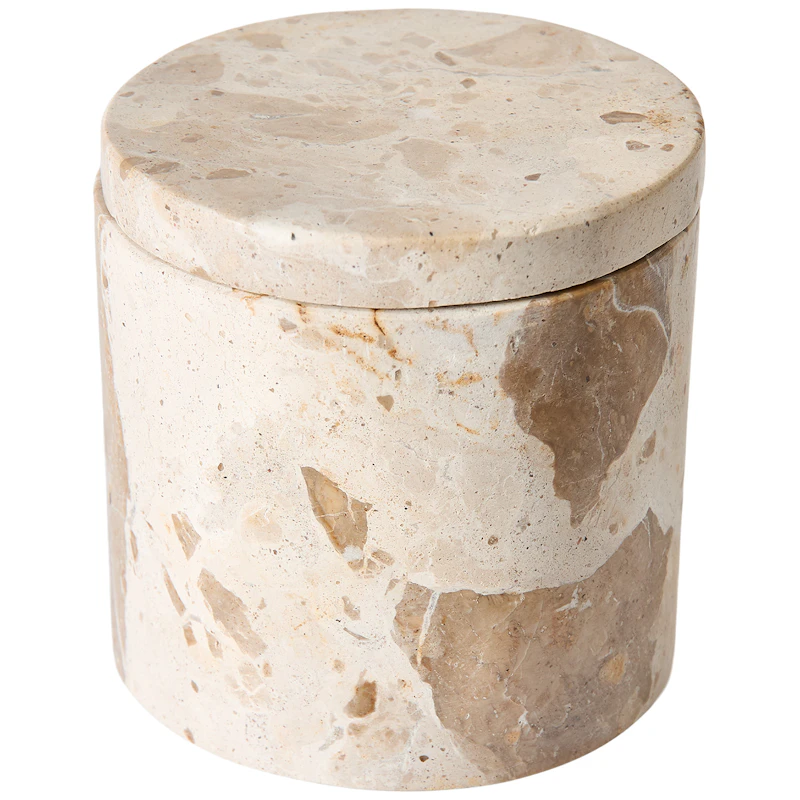 Vita Jar With Lid Marble, Seashell