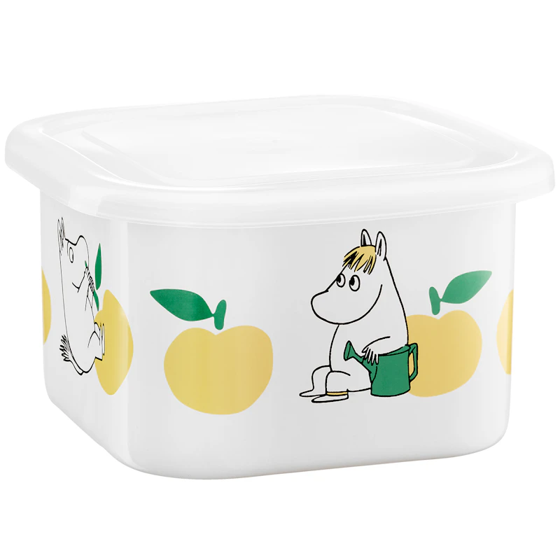 Moomin Joyfull Apples Enamel Jar With Lid 1 L, Yellow