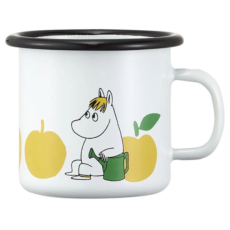 Moomin Joyfull Apples Enamel Mug 2,5 dl, Yellow
