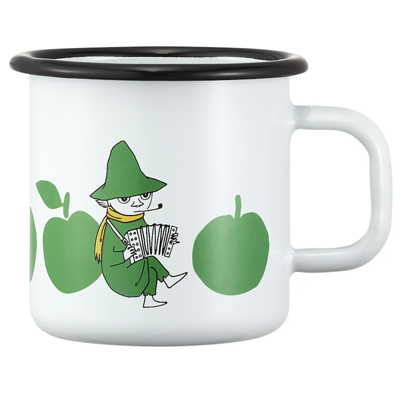 Moomin Joyfull Apples Enamel Mug 3.7 dl, Green