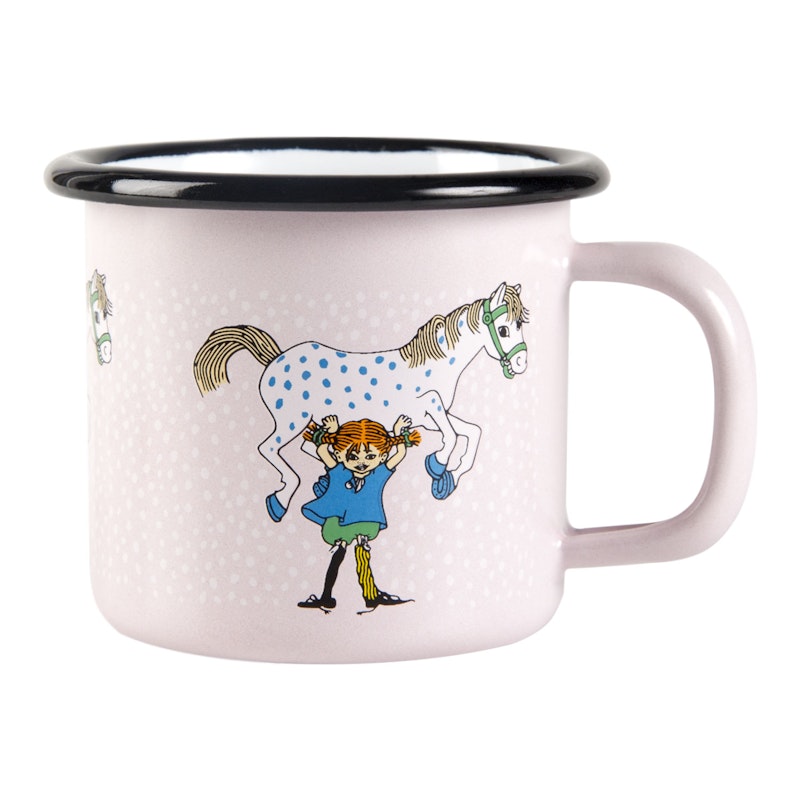 Pippi And The Horse Enamel Mug, 15 cl