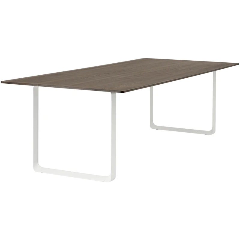 70/70 Table 255x108 cm, Solid Smoked Oak / White