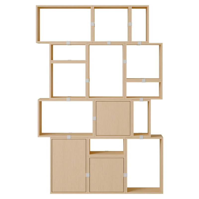 Stacked Configuration 2 Bookshelf, Oak