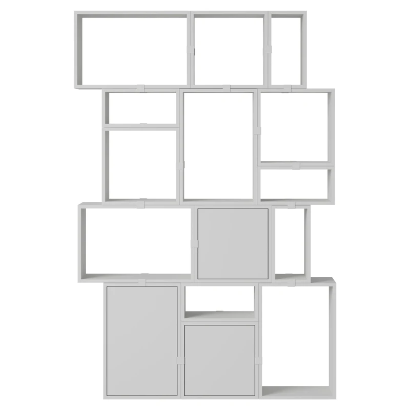 Stacked Configuration 2 Bookshelf, Grey