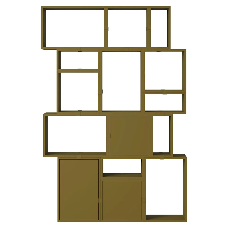 Stacked Configuration 2 Bookshelf, Dark Green