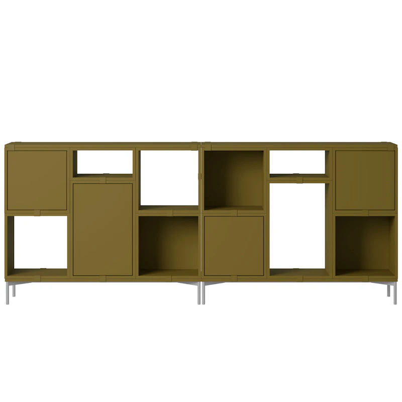 Stacked Configuration 3 Office Shelf, Dark Green