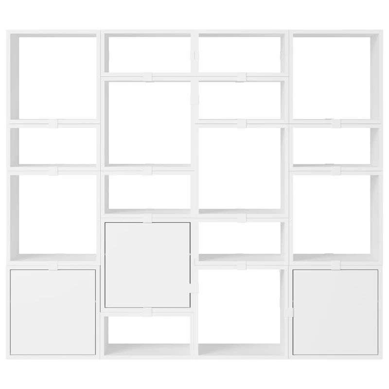 Stacked Configuration 4 Bookshelf, White